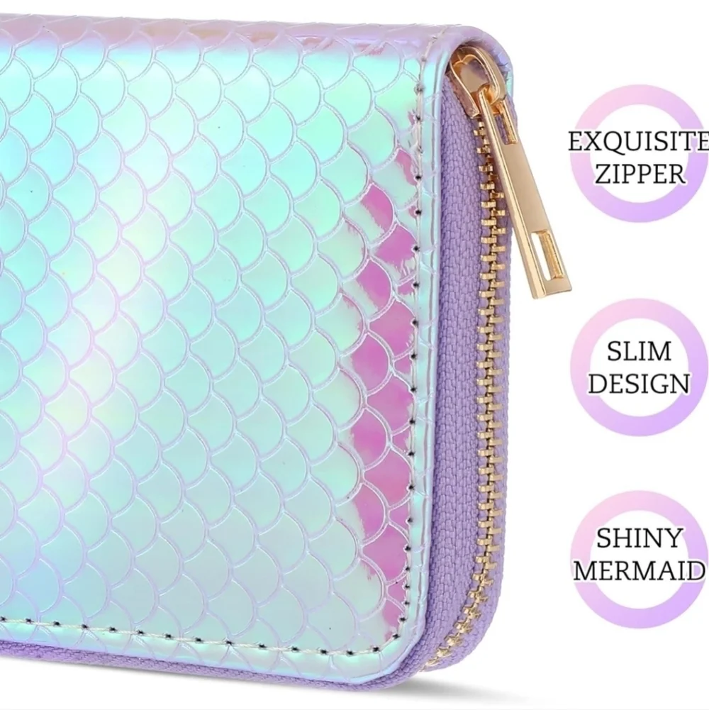 Holographic Mermaid Scale Wallet